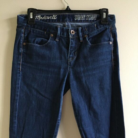 Madewell Womens Blue Solid Skinny Skinny Stretch Denim Jeans Size 27 X 32 - Picture 3 of 6